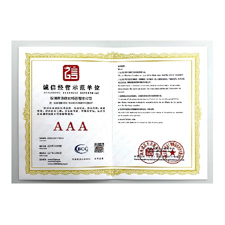 诚信经营示范单位